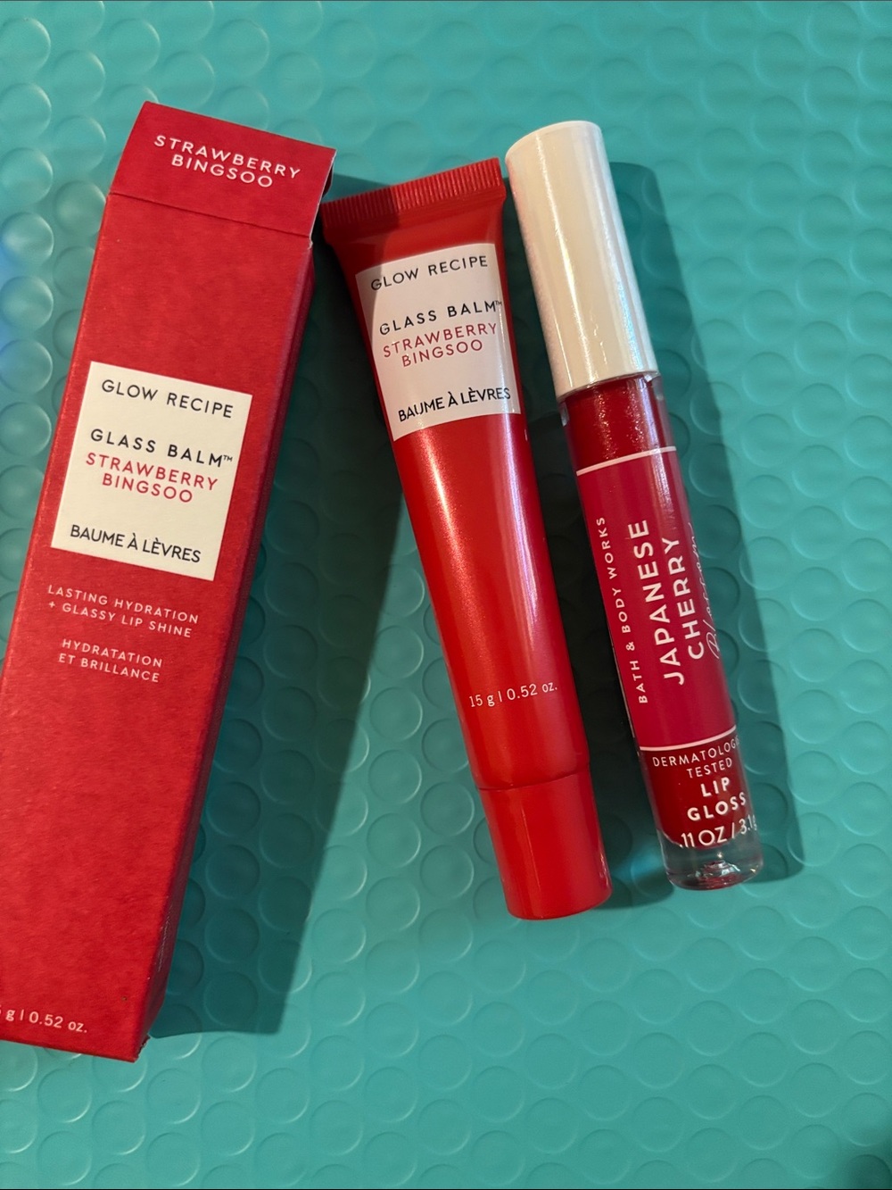 Glow Recipe Glass Balm Strawberry Bingsoo Lip Gloss-Red&Bath&Body cherry new